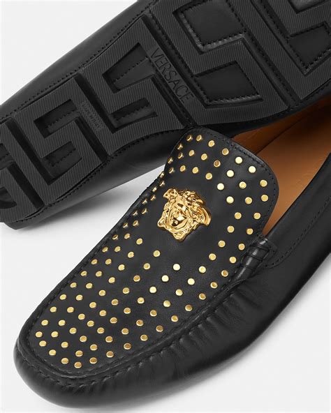 versace drivers|Versace la medusa driver shoes.